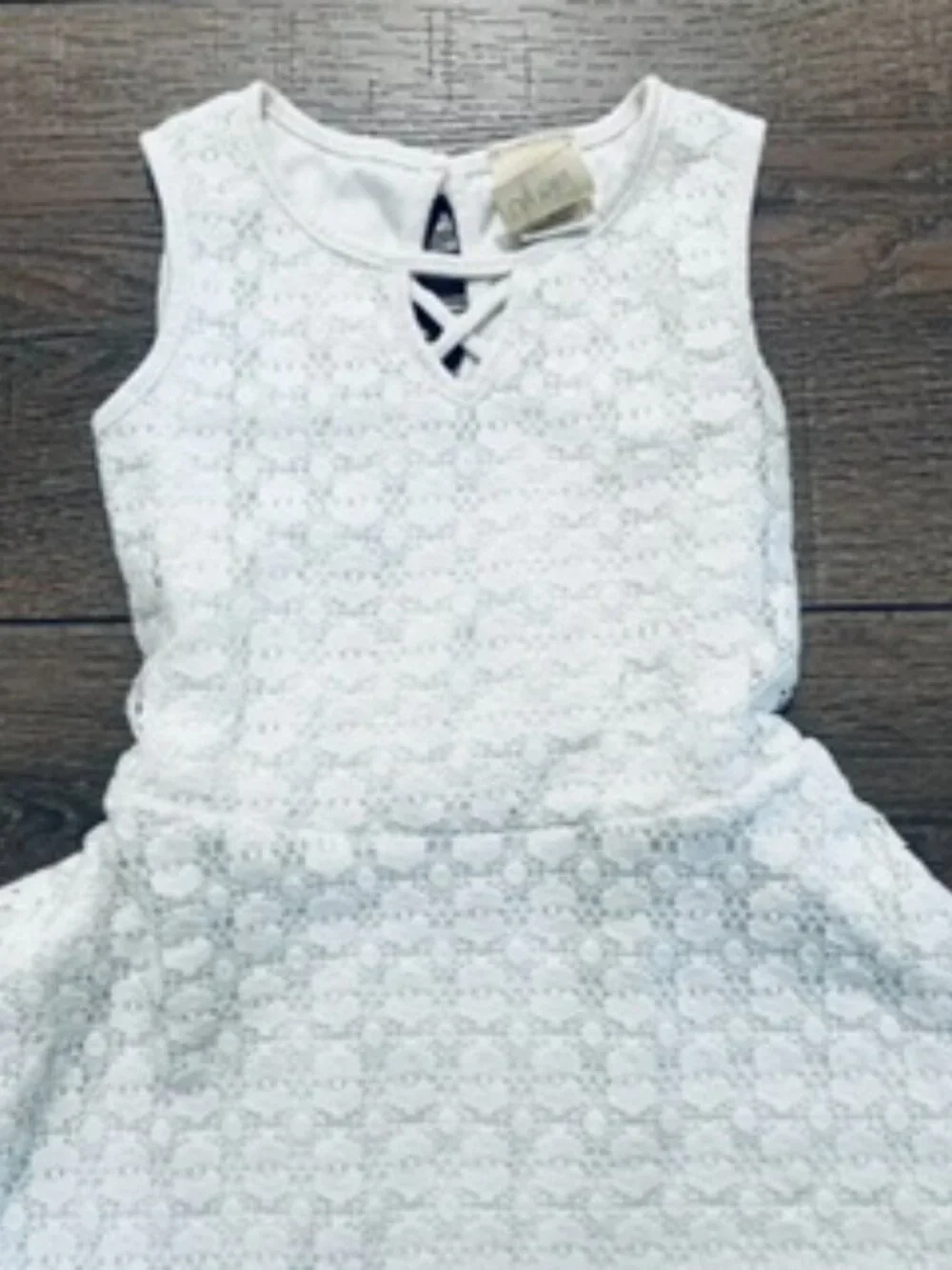 Lily Bleu Dress Girls size 4 White Lace A-Line sleeveless